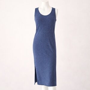 Madewell Blue Sleeveless Knit Midi Dress Side Slit XS